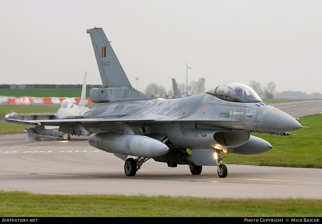 Aircraft Photo of FA-103 | General Dynamics F-16AM Fighting Falcon | Belgium - Air Force | AirHistory.net #26901