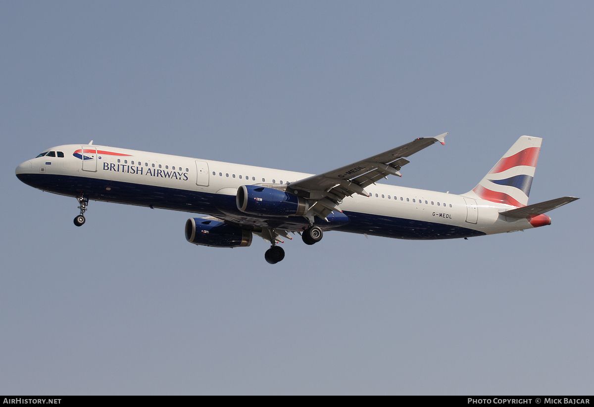 Aircraft Photo of G-MEDL | Airbus A321-231 | British Airways | AirHistory.net #27007
