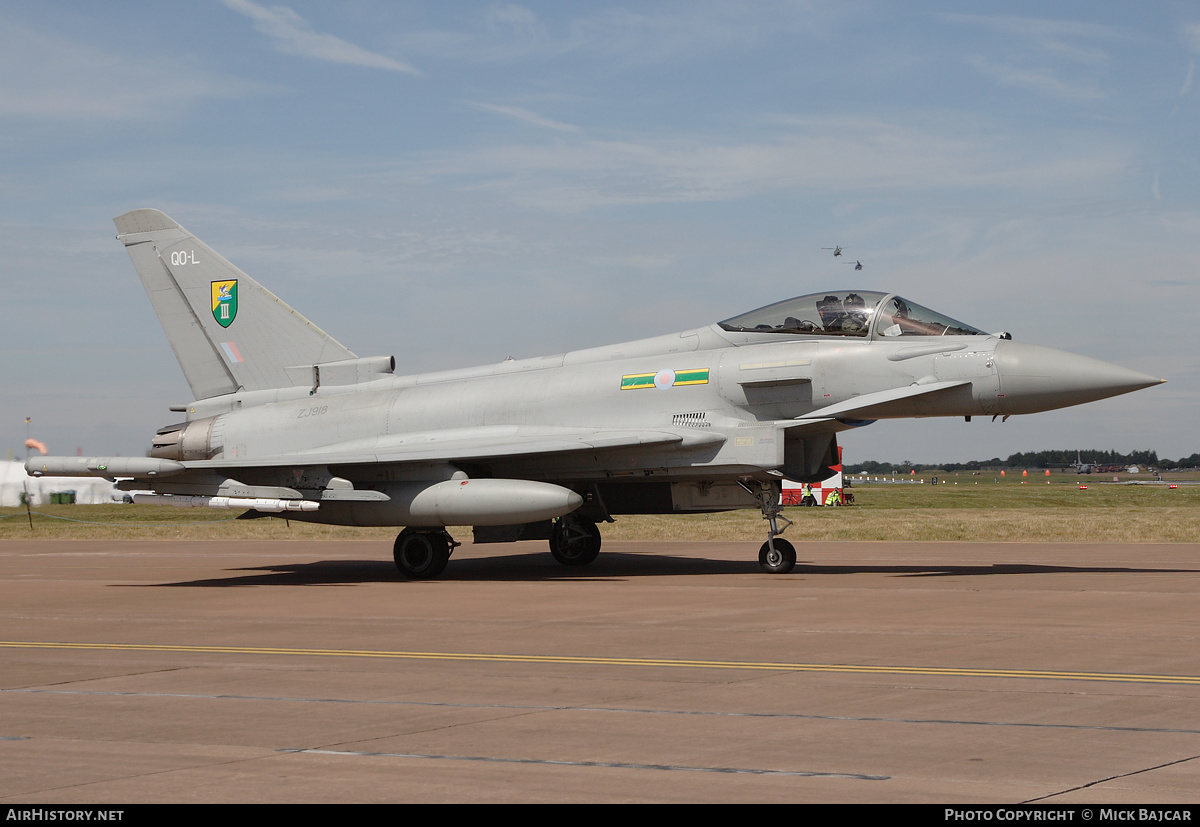 Aircraft Photo of ZJ918 | Eurofighter EF-2000 Typhoon FGR4 | UK - Air Force | AirHistory.net #27022
