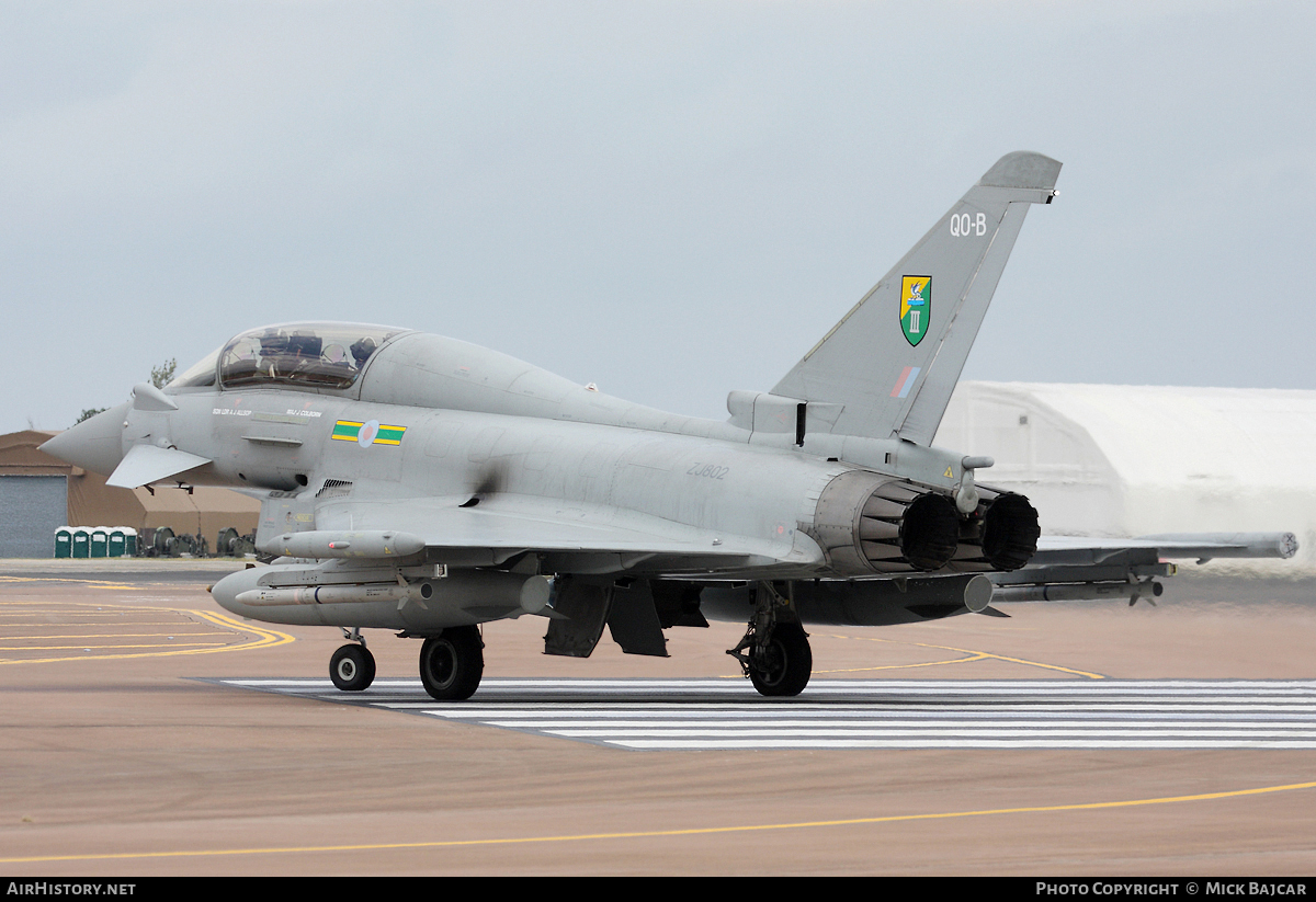 Aircraft Photo of ZJ802 | Eurofighter EF-2000 Typhoon T3 | UK - Air Force | AirHistory.net #27050