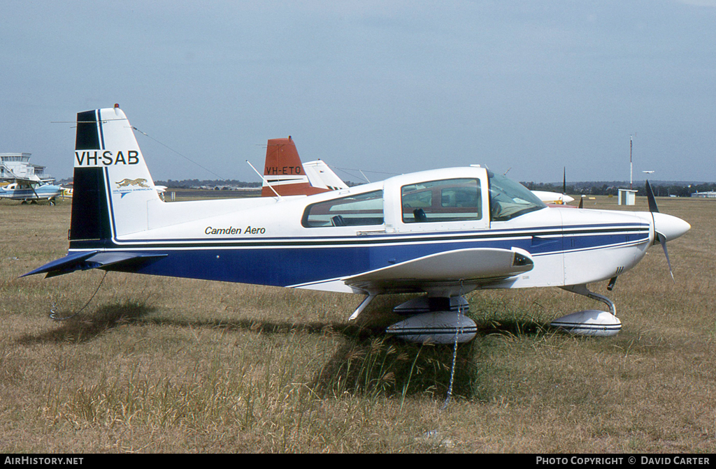 Aircraft Photo of VH-SAB | Grumman American AA-5A Cheetah | Camden Aero Club | AirHistory.net #27297