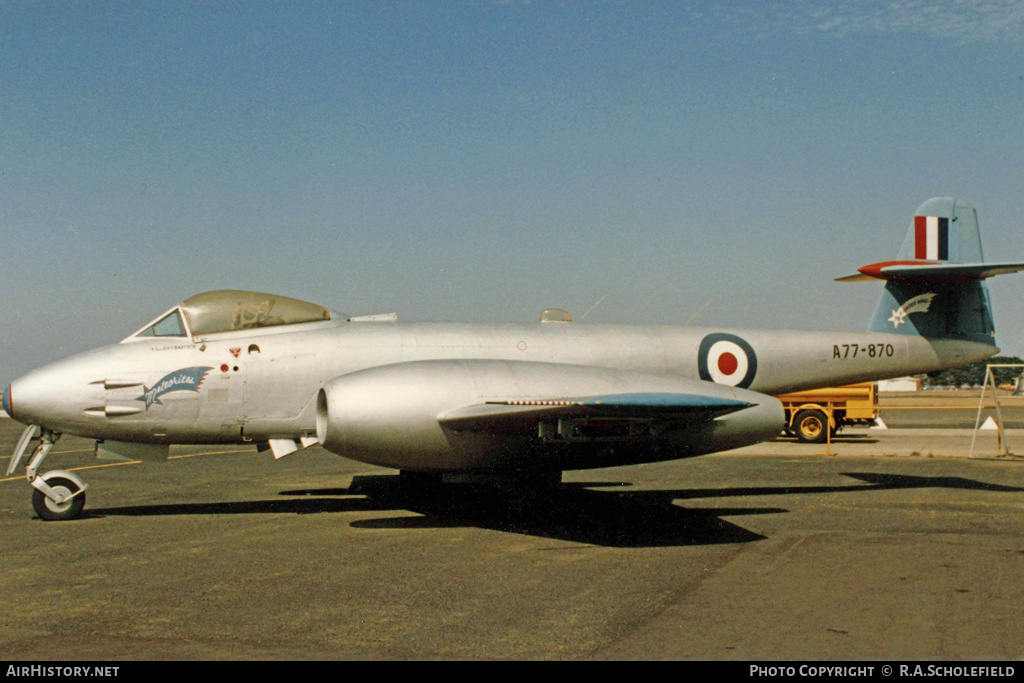 Aircraft Photo of A77-870 | Gloster Meteor F8 | Australia - Air Force | AirHistory.net #27643