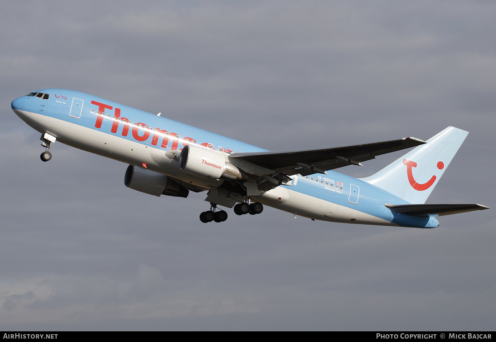 Aircraft Photo of G-BRIG | Boeing 767-204/ER | Thomsonfly | AirHistory.net #28051