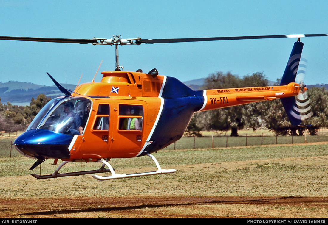Aircraft Photo of VH-FRL | Bell 206B JetRanger II | Barossa Helicopters | AirHistory.net #28274