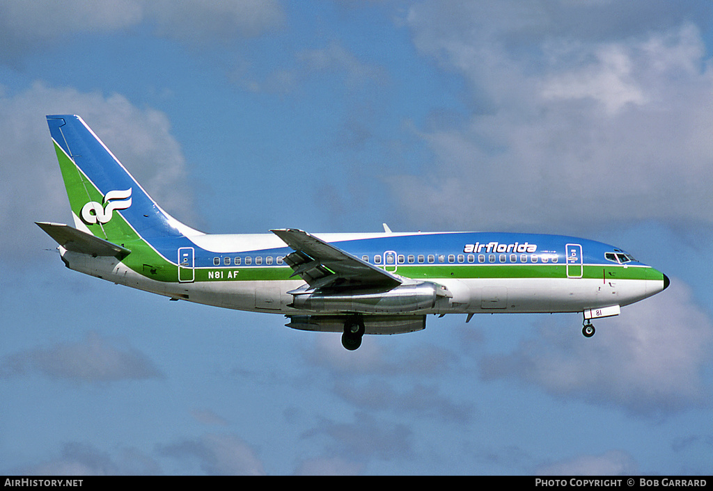 Aircraft Photo of N81AF | Boeing 737-2T4/Adv | Air Florida | AirHistory.net #28803