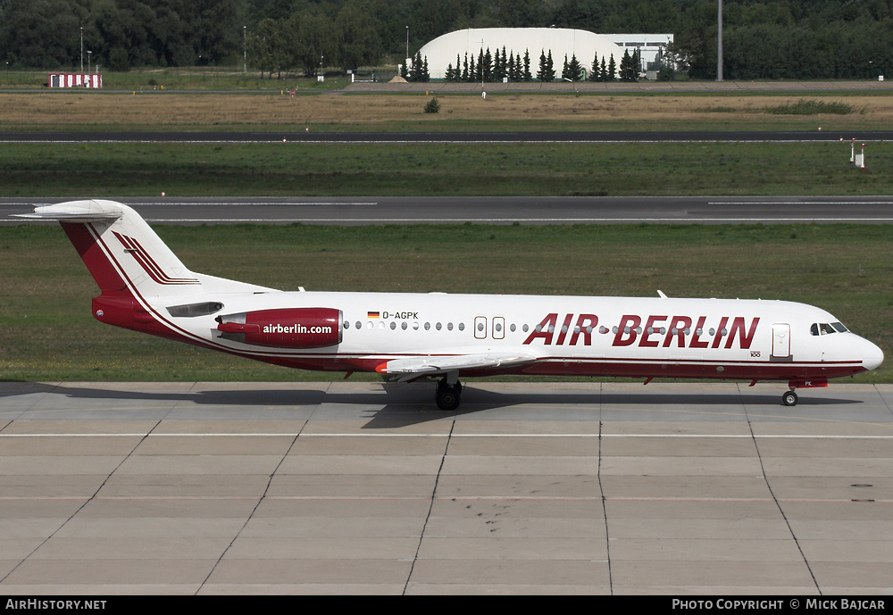 Aircraft Photo of D-AGPK | Fokker 100 (F28-0100) | Air Berlin | AirHistory.net #28825
