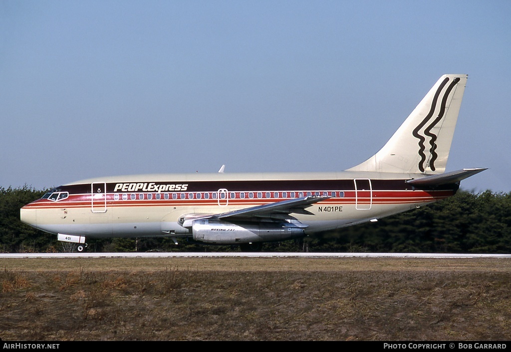 Aircraft Photo of N401PE | Boeing 737-130 | PeoplExpress | AirHistory.net #29295