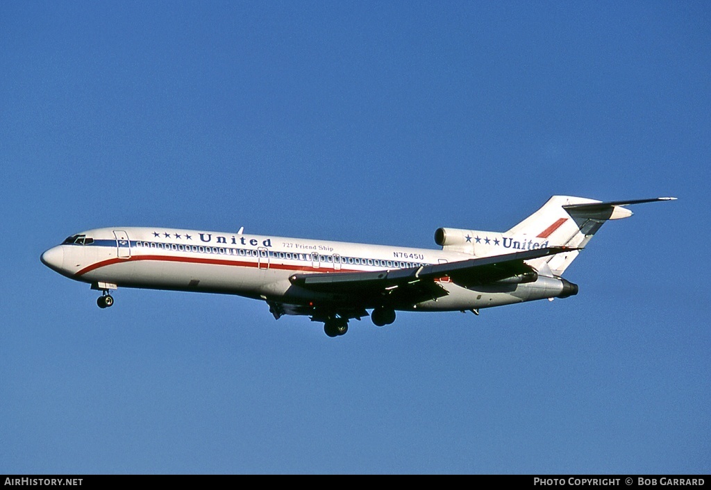 Aircraft Photo of N7645U | Boeing 727-222 | United Airlines | AirHistory.net #29312