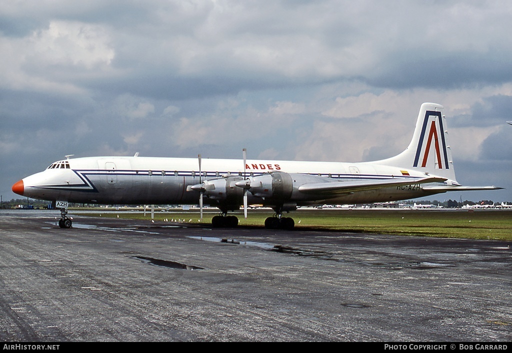 Aircraft Photo of HC-AZH | Canadair CL-44-6 Yukon | Andes Airlines | AirHistory.net #29466