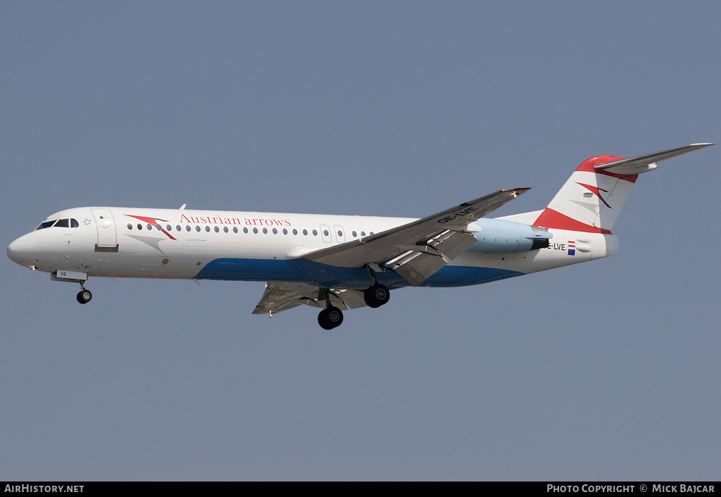 Aircraft Photo of OE-LVE | Fokker 100 (F28-0100) | Austrian Arrows | AirHistory.net #29677