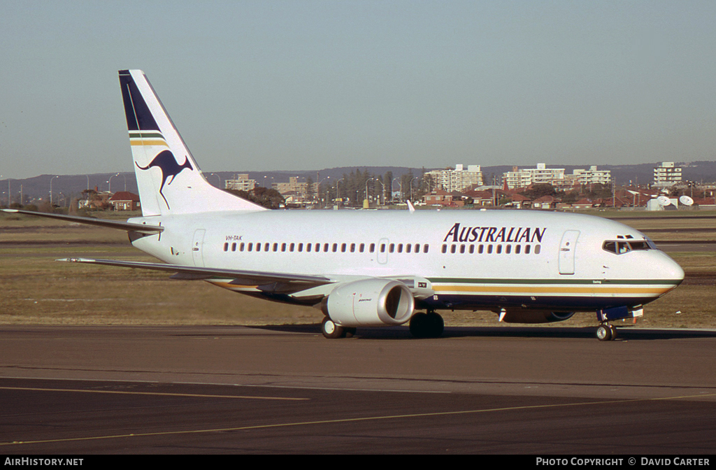 Aircraft Photo of VH-TAK | Boeing 737-376 | Australian Airlines | AirHistory.net #29745