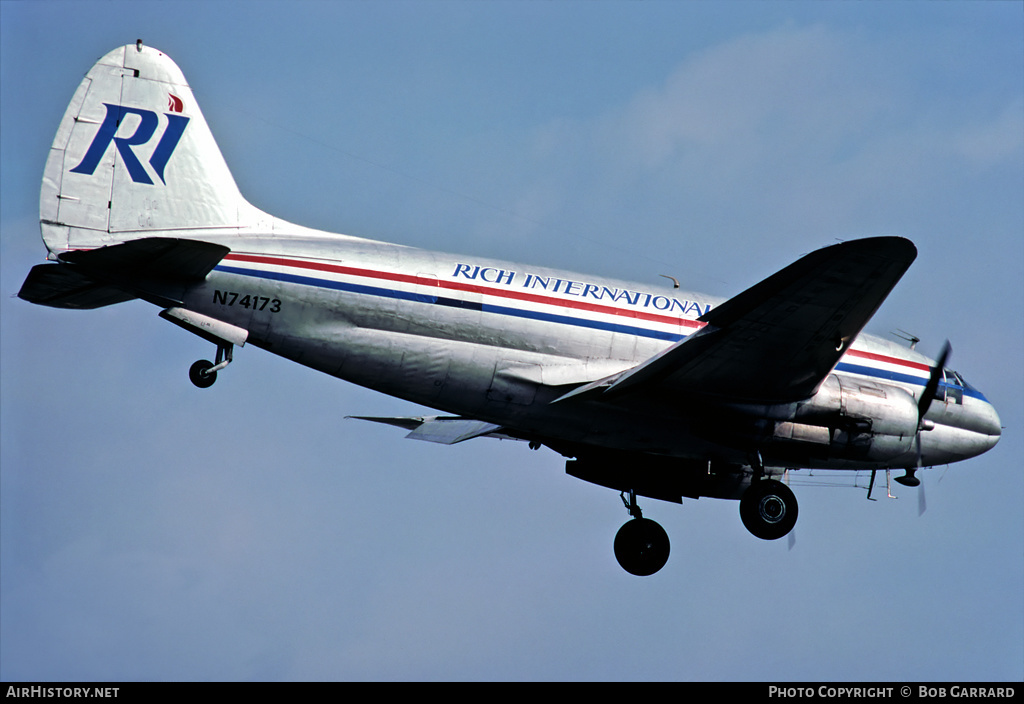 Aircraft Photo of N74173 | Curtiss C-46A Commando | Rich International Airways | AirHistory.net #29807