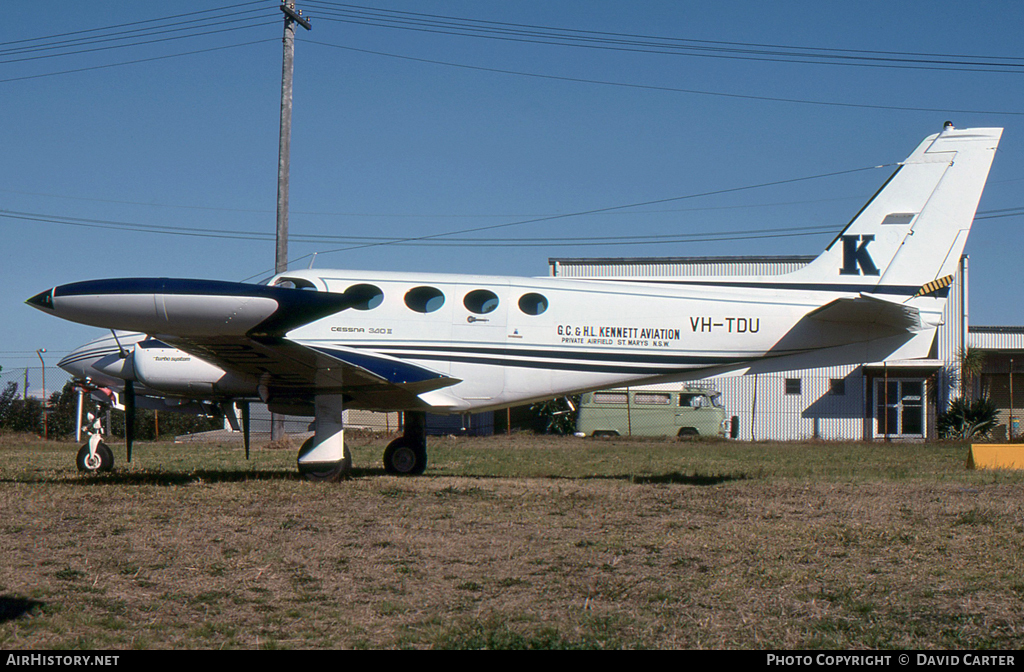 Aircraft Photo of VH-TDU | Cessna 340 | GC and HI Kennett Aviation | AirHistory.net #29905