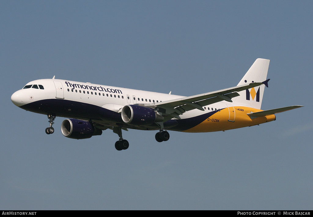 Aircraft Photo of G-OZBK | Airbus A320-214 | Monarch Airlines | AirHistory.net #30954