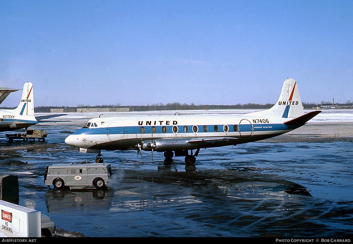 Aircraft Photo of N7406 | Vickers 745D Viscount | United Air Lines | AirHistory.net #31012