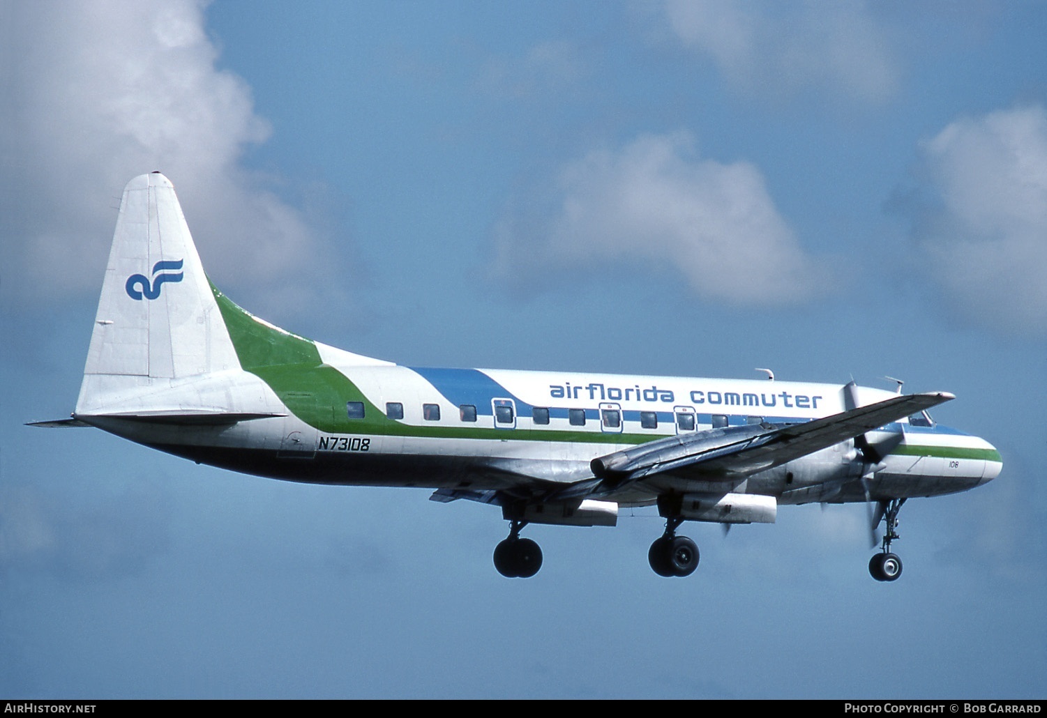 Aircraft Photo of N73108 | Convair 580 | Air Florida Commuter | AirHistory.net #31202