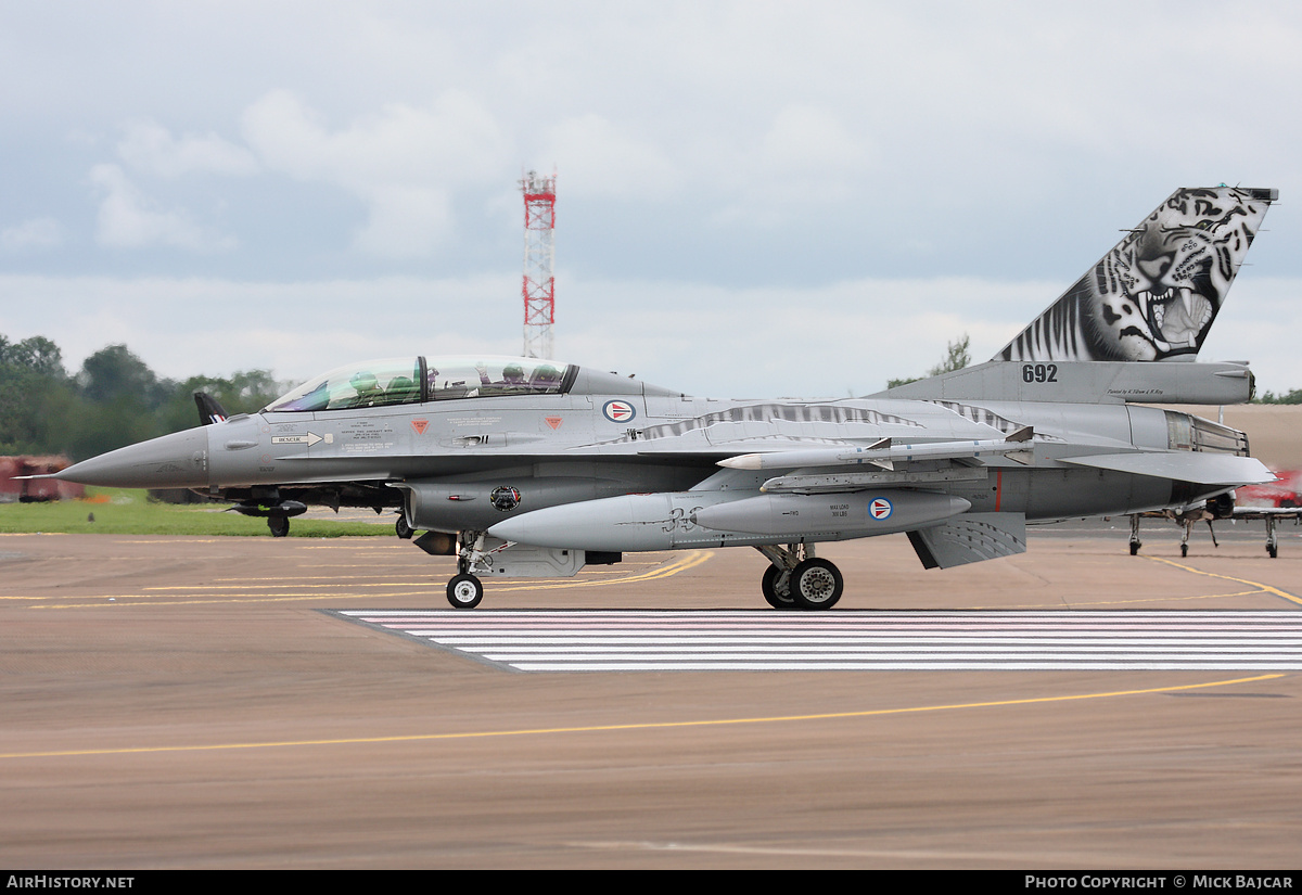 Aircraft Photo of 692 | General Dynamics F-16BM Fighting Falcon | Norway - Air Force | AirHistory.net #31510