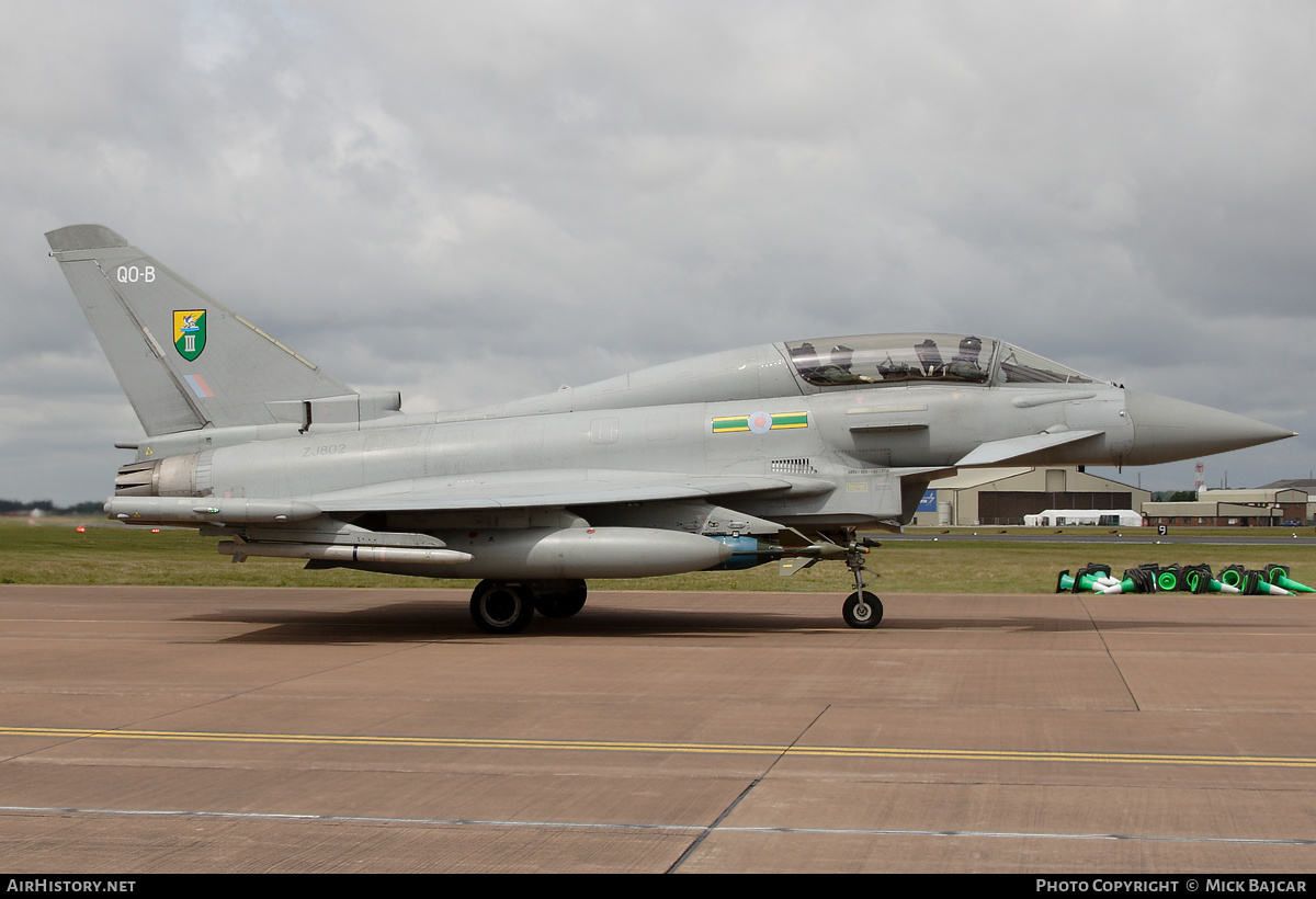 Aircraft Photo of ZJ802 | Eurofighter EF-2000 Typhoon T3 | UK - Air Force | AirHistory.net #31821