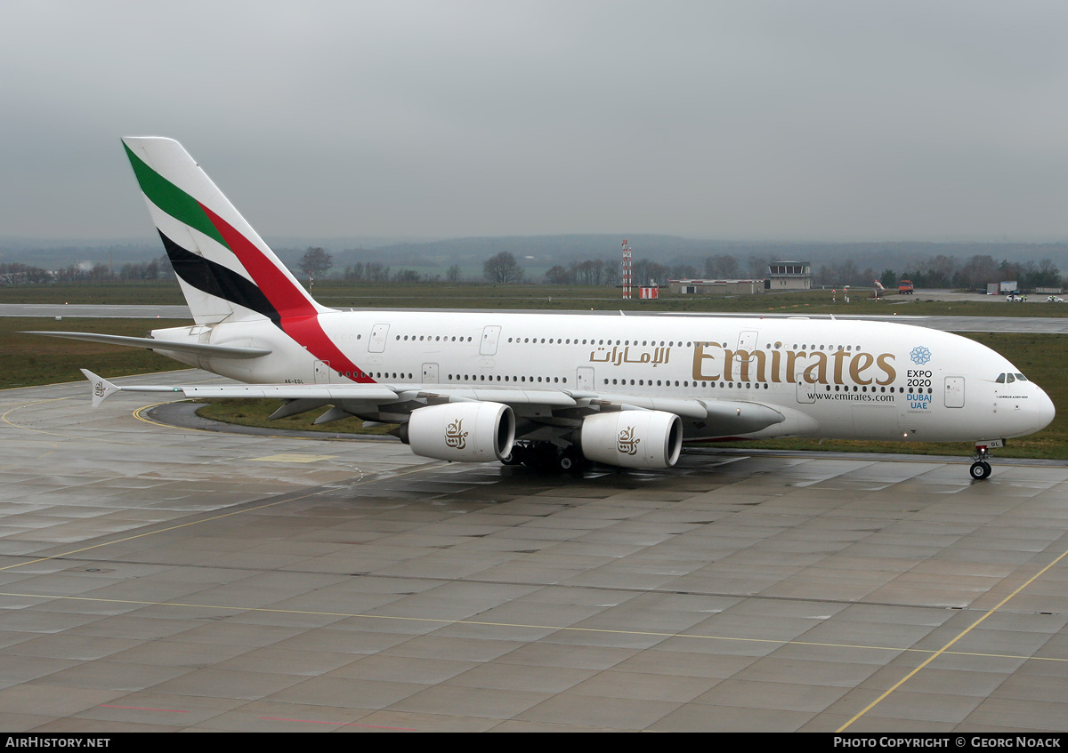 Aircraft Photo of A6-EDL | Airbus A380-861 | Emirates | AirHistory.net #31949