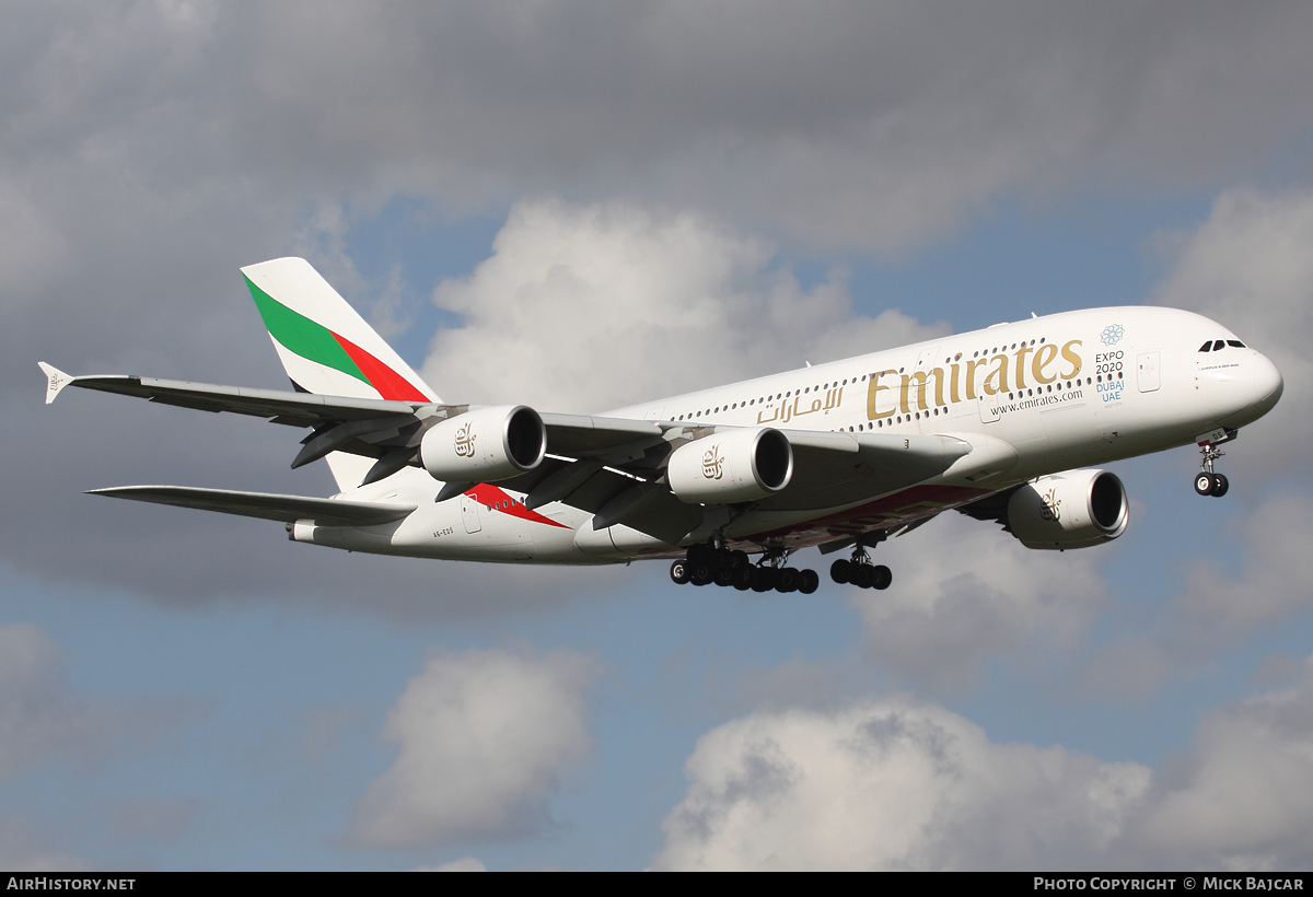 Aircraft Photo of A6-EDS | Airbus A380-861 | Emirates | AirHistory.net #32059