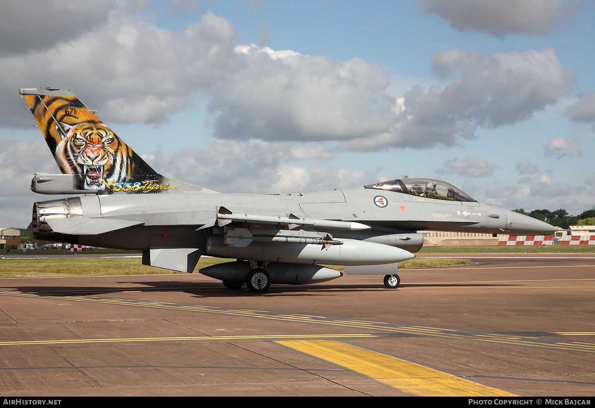 Aircraft Photo of 671 | General Dynamics F-16AM Fighting Falcon | Norway - Air Force | AirHistory.net #32100