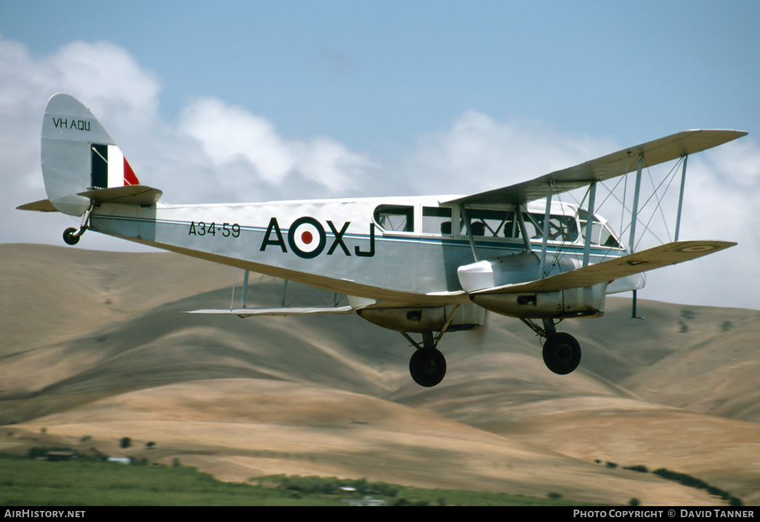 Aircraft Photo of VH-AQU / A34-59 | De Havilland D.H. 84A Dragon 3 | Australia - Air Force | AirHistory.net #32278
