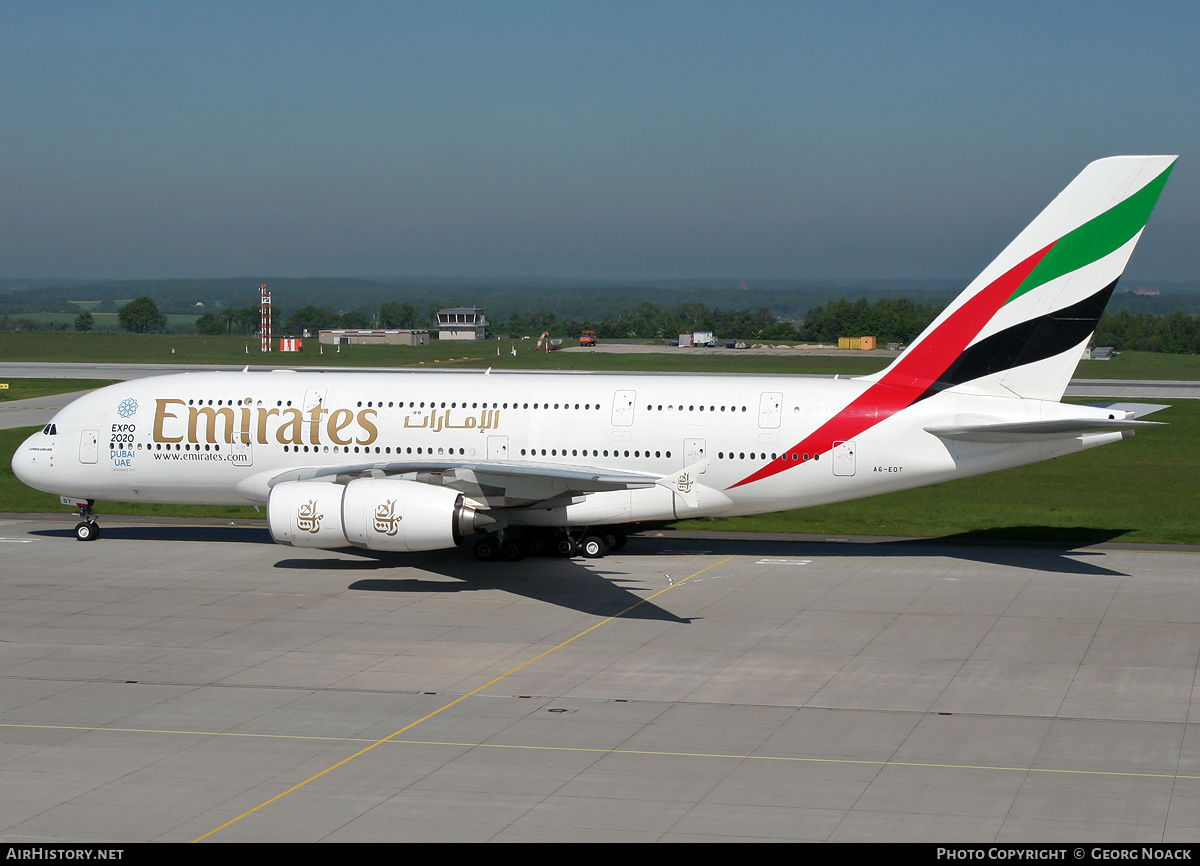 Aircraft Photo of A6-EDT | Airbus A380-861 | Emirates | AirHistory.net #32727