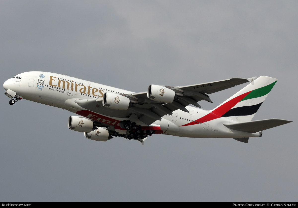 Aircraft Photo of A6-EDW | Airbus A380-861 | Emirates | AirHistory.net #32728