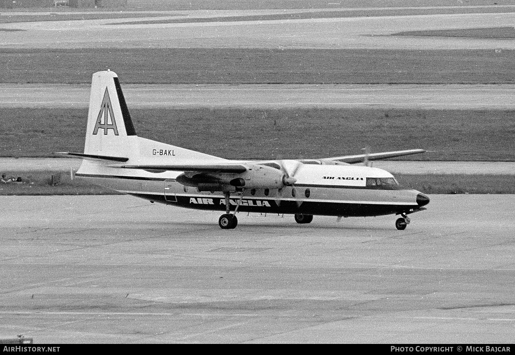 Aircraft Photo of G-BAKL | Fokker F27-200 Friendship | Air Anglia | AirHistory.net #32971