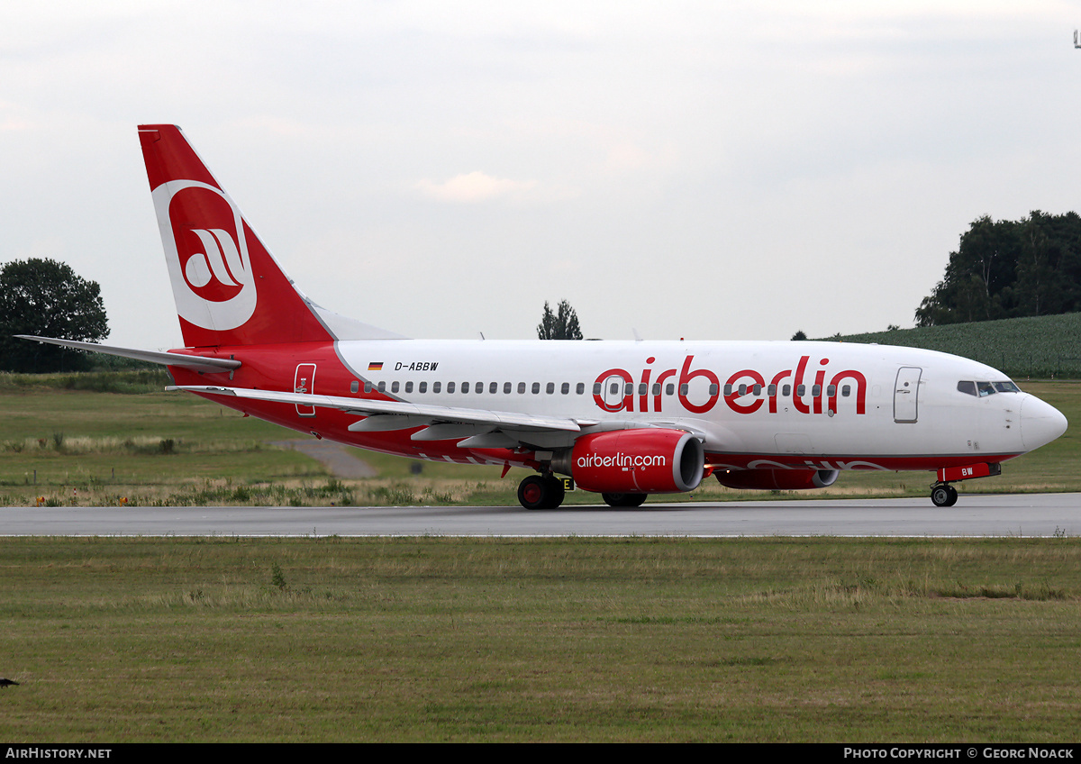 Aircraft Photo of D-ABBW | Boeing 737-7Q8 | Air Berlin | AirHistory.net #33107