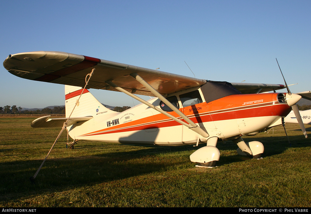 Aircraft Photo of VH-NWK | Stinson 108-3 Voyager | AirHistory.net #33155