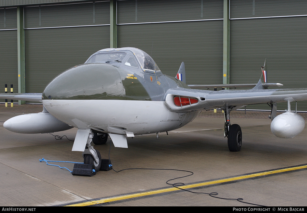Aircraft Photo of G-HELV / XJ771 | De Havilland D.H. 115 Vampire T55 | UK - Air Force | AirHistory.net #33334