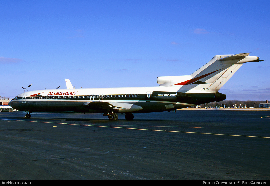 Aircraft Photo of N751VJ | Boeing 727-2B7 | Allegheny Airlines | AirHistory.net #33453