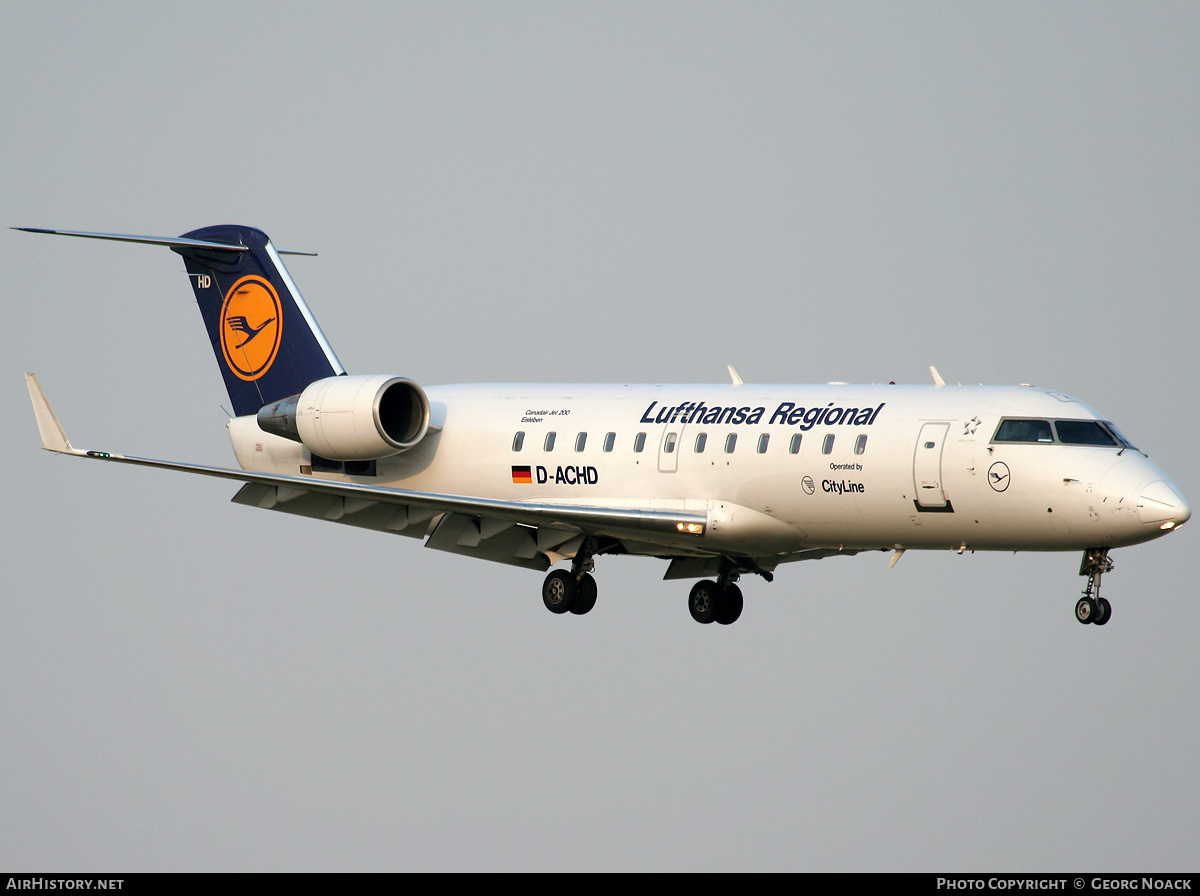 Aircraft Photo of D-ACHD | Bombardier CRJ-200LR (CL-600-2B19) | Lufthansa Regional | AirHistory.net #34010