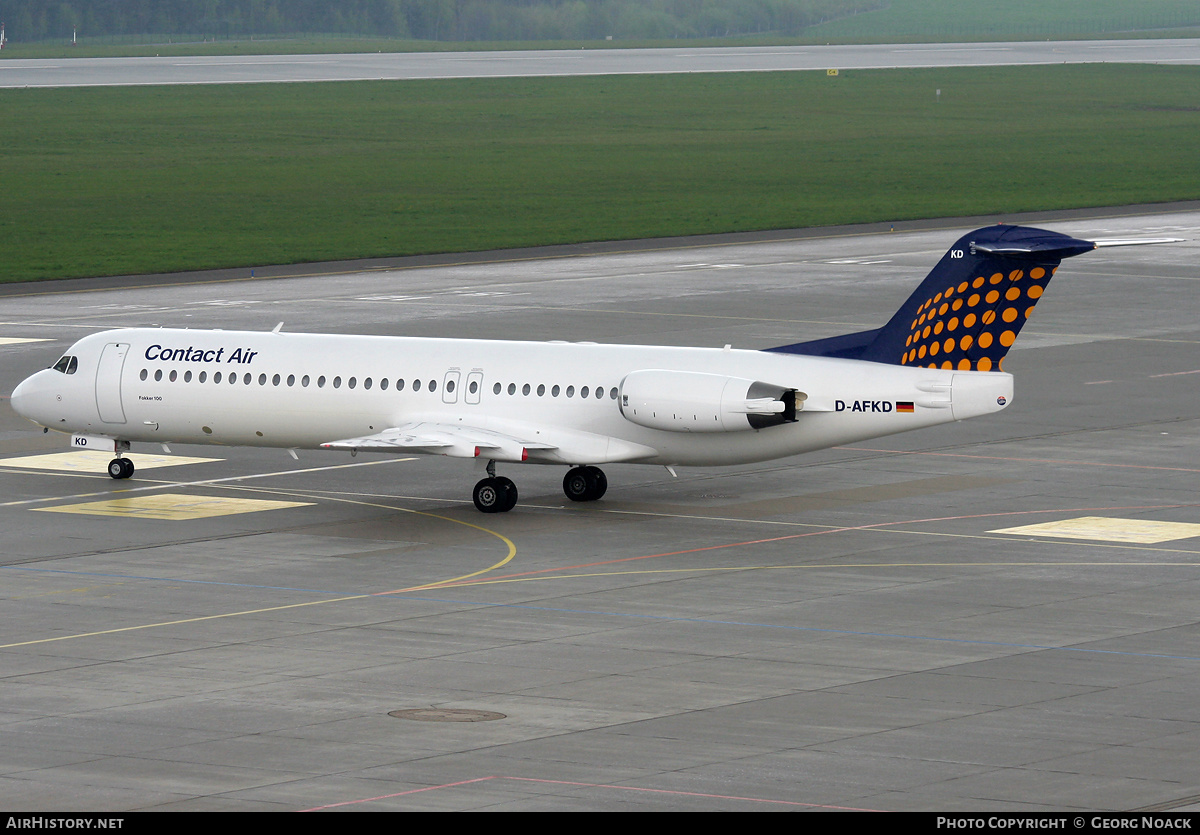 Aircraft Photo of D-AFKD | Fokker 100 (F28-0100) | Contact Air | AirHistory.net #34225