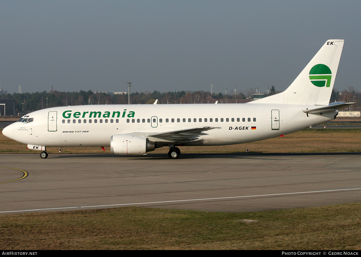 Aircraft Photo of D-AGEK | Boeing 737-3M8 | Germania | AirHistory.net #34235