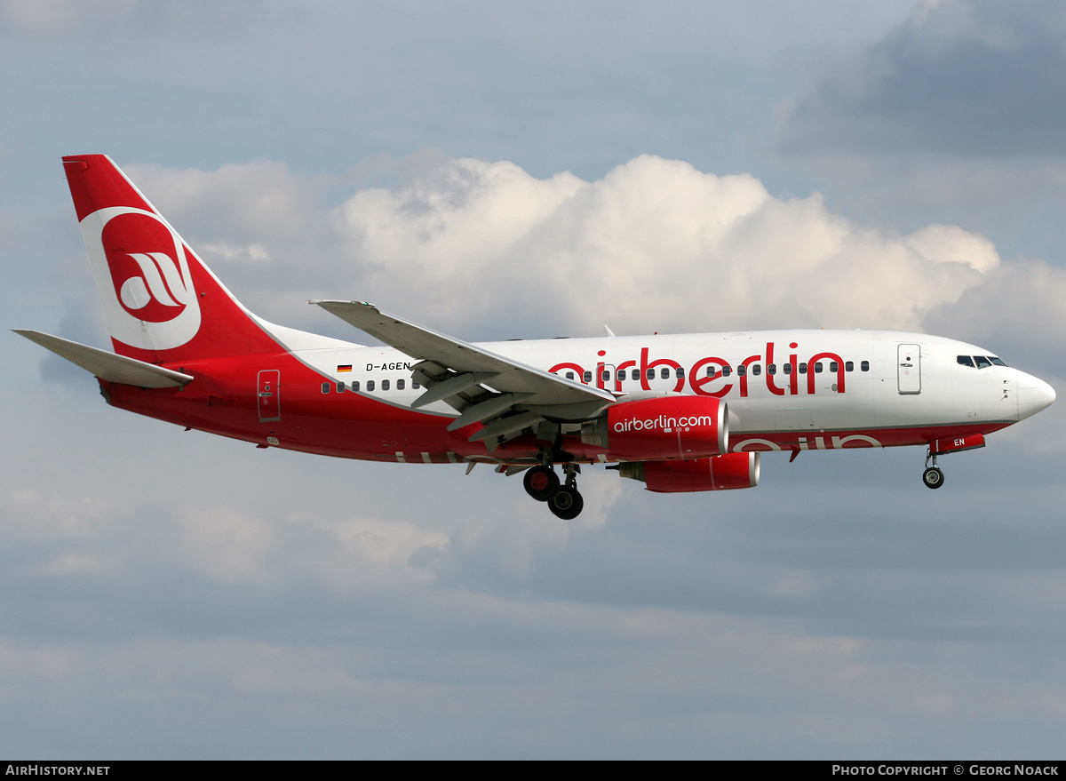 Aircraft Photo of D-AGEN | Boeing 737-75B | Air Berlin | AirHistory.net #34240