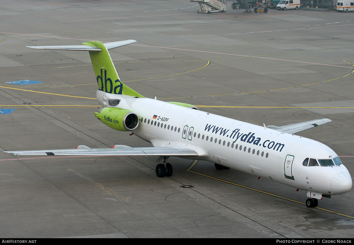 Aircraft Photo of D-AGPF | Fokker 100 (F28-0100) | DBA - Deutsche BA | AirHistory.net #34259