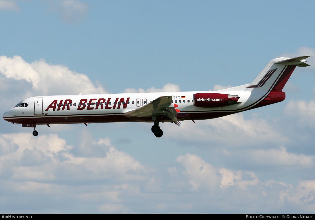 Aircraft Photo of D-AGPQ | Fokker 100 (F28-0100) | Air Berlin | AirHistory.net #34269