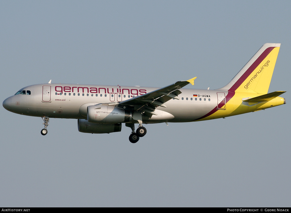 Aircraft Photo of D-AGWA | Airbus A319-132 | Germanwings | AirHistory.net #34273