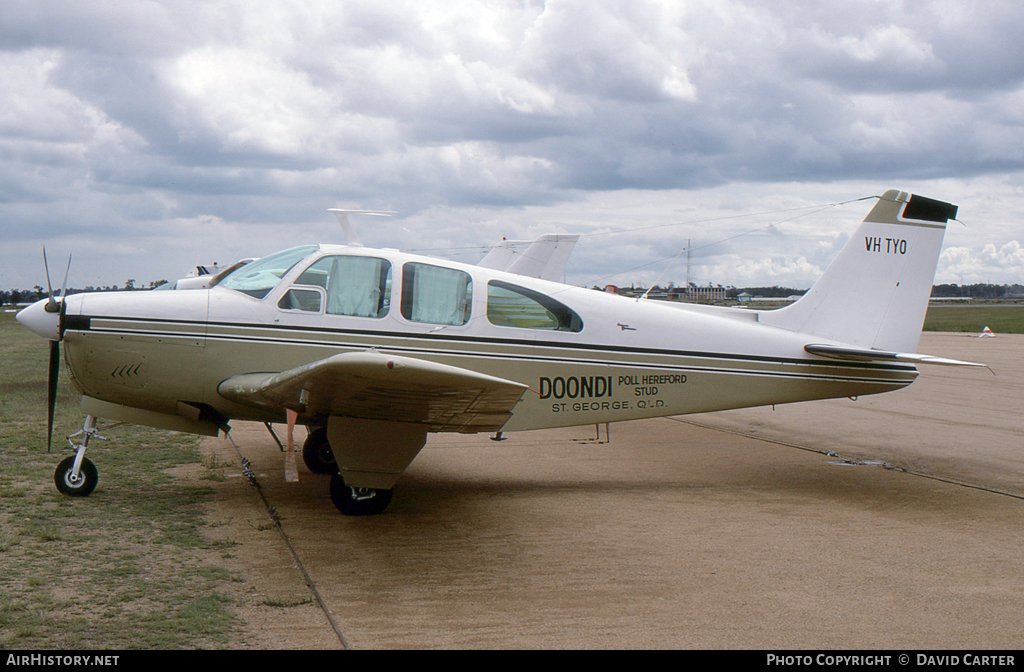Aircraft Photo of VH-TYO | Beech E33A Bonanza | Doondi Poll Hereford Stud | AirHistory.net #34441