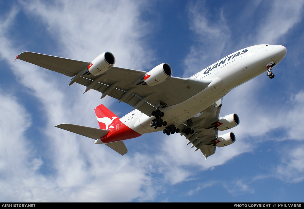 Aircraft Photo of VH-OQA | Airbus A380-842 | Qantas | AirHistory.net #34513