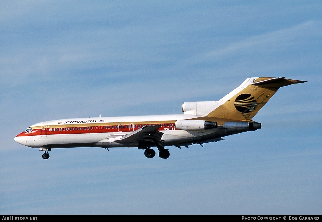 Aircraft Photo of N40486 | Boeing 727-22 | Continental Airlines | AirHistory.net #34532