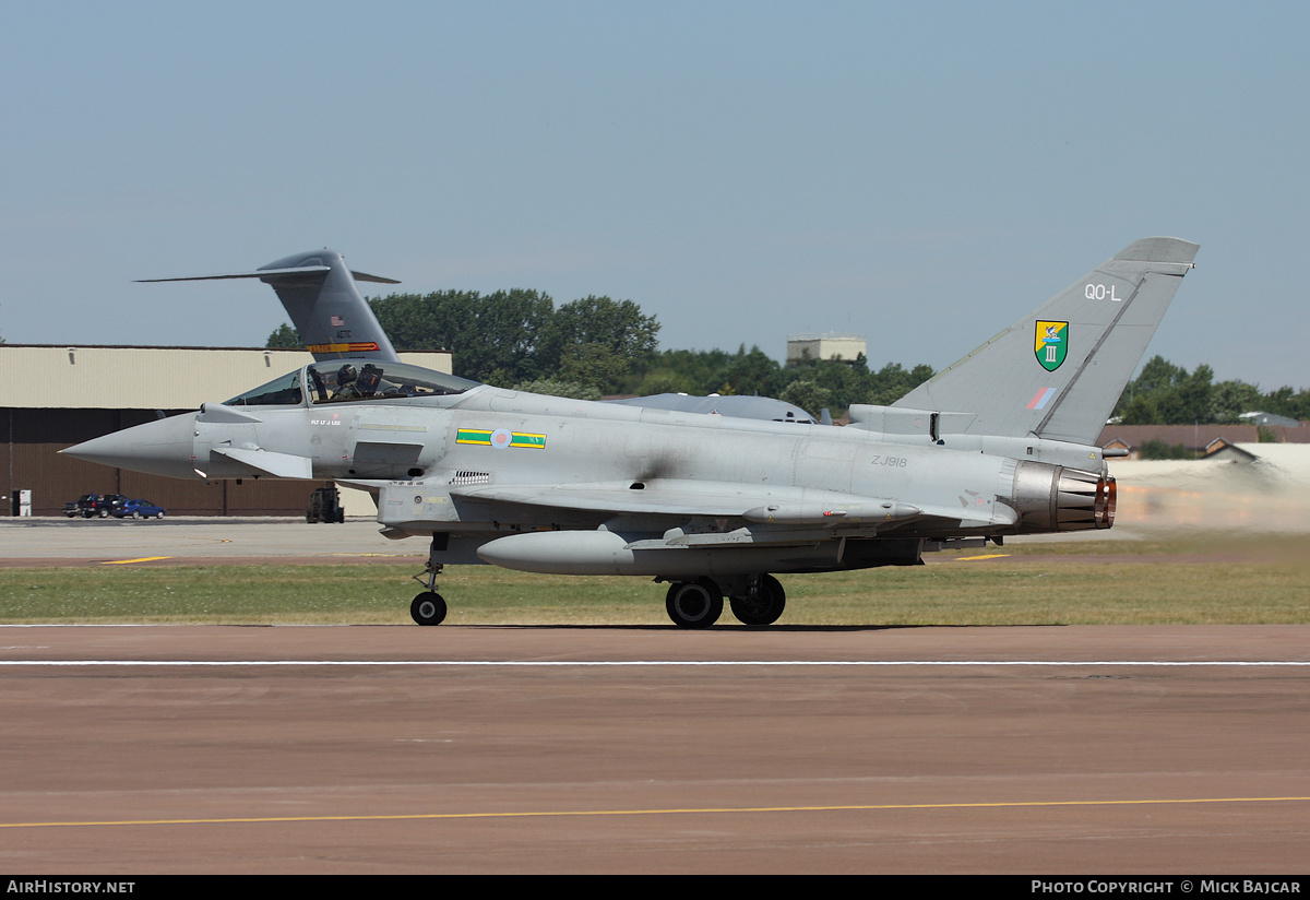 Aircraft Photo of ZJ918 | Eurofighter EF-2000 Typhoon FGR4 | UK - Air Force | AirHistory.net #34648