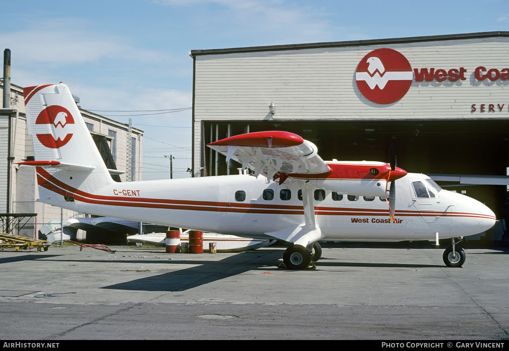 Aircraft Photo of C-GENT | De Havilland Canada DHC-6-200 Twin Otter | West Coast Air Services | AirHistory.net #34793