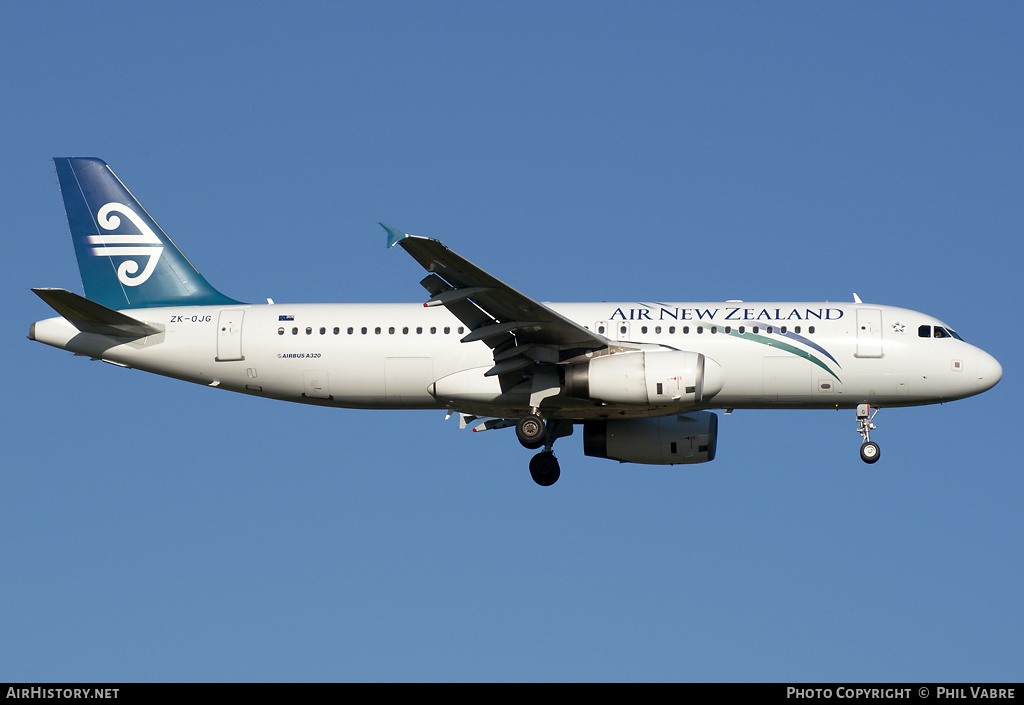 Aircraft Photo of ZK-OJG | Airbus A320-232 | Air New Zealand | AirHistory.net #35304
