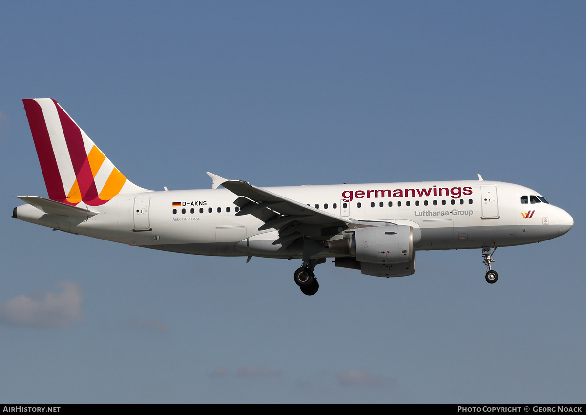 Aircraft Photo of D-AKNS | Airbus A319-112 | Germanwings | AirHistory.net #35908