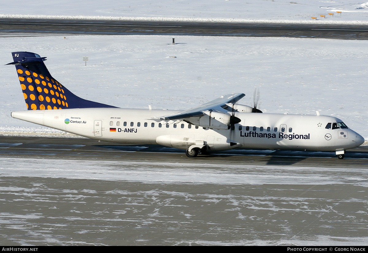Aircraft Photo of D-ANFJ | ATR ATR-72-500 (ATR-72-212A) | Lufthansa Regional | AirHistory.net #35982
