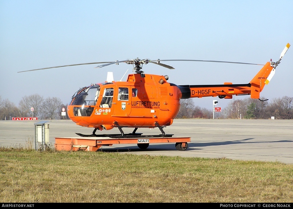 Aircraft Photo of D-HGSF | MBB BO-105CBS-5 | Luftrettung - Bundesministerium des Innern | AirHistory.net #36171