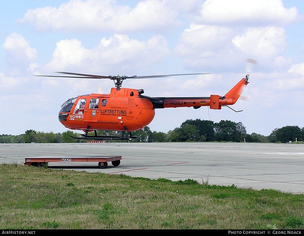 Aircraft Photo of D-HGSJ | MBB BO-105CBS-5 | Luftrettung - Bundesministerium des Innern | AirHistory.net #36173